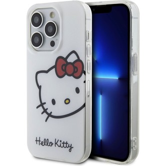 Hello Kitty IML Head Logo Kryt iPhone 15 Pro bílý