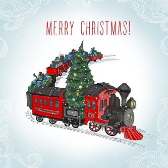 Karnet Swarovski kwadrat CL2304 Święta Pociąg