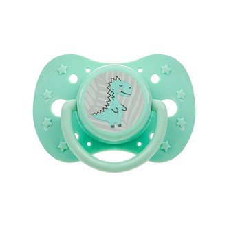 Uklidňující silikonový dudlík 6m+ Akuku dino - velikost 6-18m