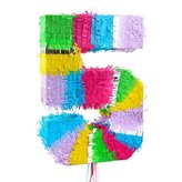 Piniata cyfra 5 pastelowa 50x35x7.5cm