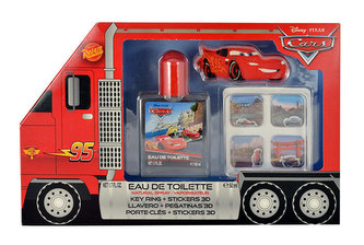 Disney Cars toaletní voda 50 ml + klíčenka + 3D samolepky