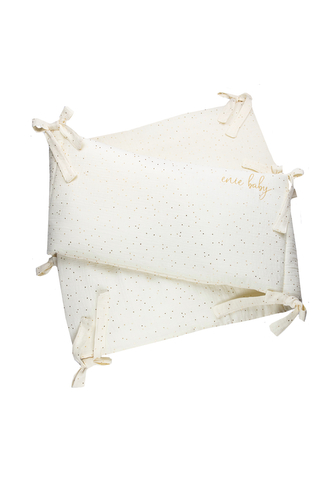 enie baby Mušelínový mantinel béžový se zlatými puntíky