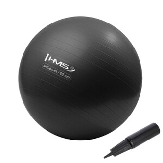 YB02N 65CM ČERNÝ GYMNASTICKÝ MÍČ HMS