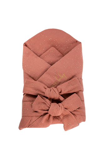 enie baby Mušelínová zavinovačka 80x80cm melange se zlatými puntíky