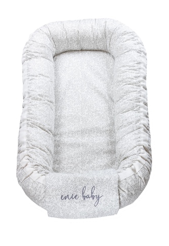 enie baby Hnízdečko SATINE grey leaves