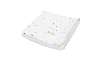 enie baby Mušelínová plenka 70x70cm bílá se zlatými puntíky - 1ks