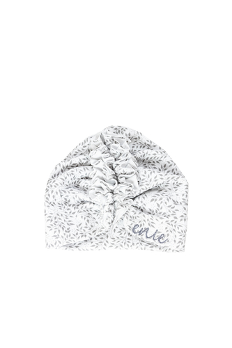 enie baby Turban - dětská čepice 0-3m Grey Leaves