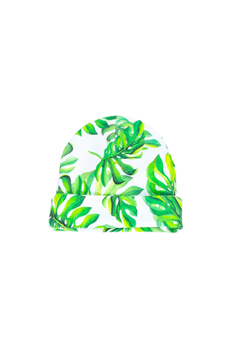 enie baby Dětská čepice s ohybem 9-12m Tropical Leaves enie baby Dětská čepice s ohybem 9-12m Tropical Leaves
