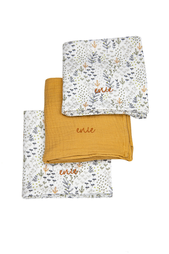 enie baby Mušelínové pleny 70x70cm CARAMEL AND BLACK 3ks