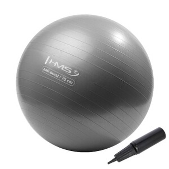 YB02N 75CM ŠEDO-STŘÍBRNÝ GYMNASTICKÝ MÍČ HMS