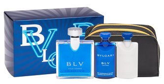 Bvlgari BLV Pour Homme Edt 100ml + 75ml balzám po holení + 75ml sprchový gel + kosmetická taška