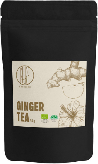 BrainMax Pure Ginger Tea, zázvorový čaj, BIO, 50 g BrainMax Pure Ginger Tea, zázvorový čaj, BIO, 50 g