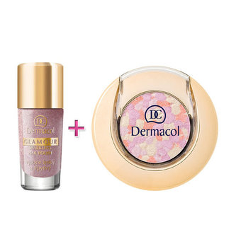 Dermacol Glamour lak na nehty Glamour 9 ml + oční stíny Glamour 1,8 g 2