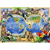 Wooden City dřevěné puzzle - Mapa říše zvířat XL