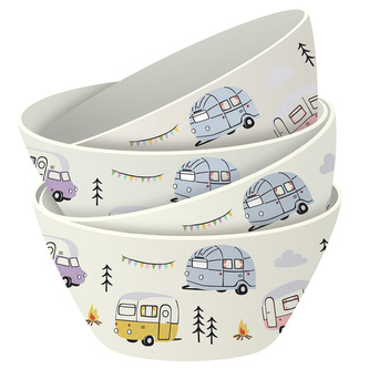 Sada 4 znovupoužitelných piknikových misek -RPET - Karavan Wildwood