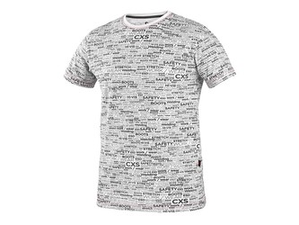 Tričko CXS DARREN, krátký rukáv, potisk CXS logo, bílé, vel. S