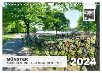 MÜNSTER :: Ansichten einer lebenswerten Stadt (Wandkalender 2024 DIN A4 quer), CALVENDO Monatskalender