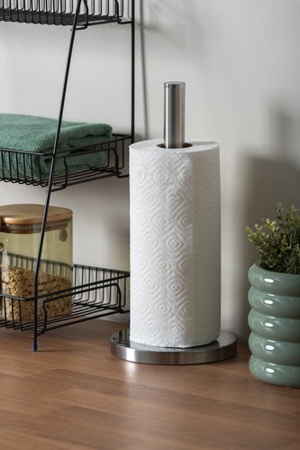Stojan na papírové utěrky, toalenií papír Kitchen Roll Holder Clean, nerez Present Time