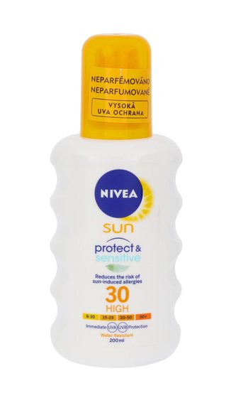Nivea Sun Opalovací přípravek na tělo Protect & Sensitive Spray 200 ml SPF30 unisex