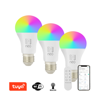 Immax NEO LITE sada 3x Smart žárovka LED E27 11W RGB+CCT,stmívatelná, WiFi,Beacon,DO Immax NEO LITE sada 3x Smart žárovka LED E27 11W RGB+CCT,stmívatelná, WiFi,Beacon,DO