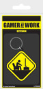 Přívěsek na klíče Gamer At Work: Caution Sign (4,5 x 6 cm) guma