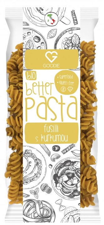 Těstoviny superfood - Kurkuma s pepřem - Fusilli BIO 250 g