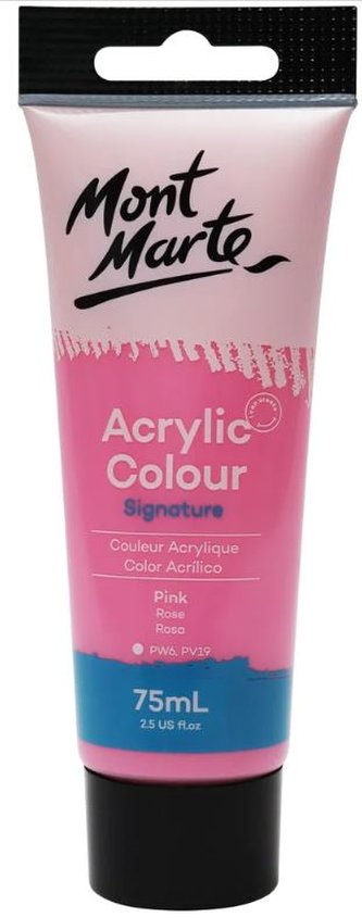 Mont Marte  akrylová barva,75ml, růžová (Pink),tuba