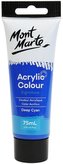 Mont Marte  akrylová barva,75ml, tm. modrá (Deep Cyan Blue), tuba