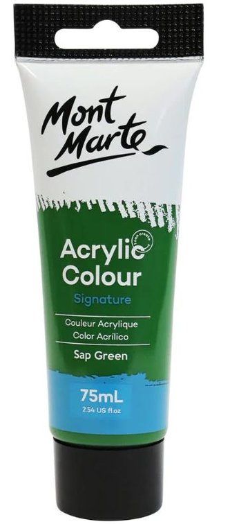 Mont Marte  akrylová barva,75ml,  šťavní zelená (Sap Green), tuba