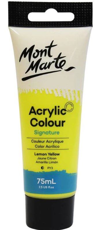 Mont Marte  akrylová barva,75ml, citronově žlutá (Lemon Yellow),tuba