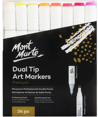 Mont Marte sada oboustranných lihových uměleckých fixů, č.0028, 24ks, PP obal