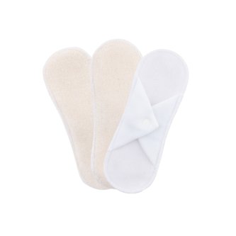 Bamboolik Výhodné sady | Slipové vložky látkové | biobavlněné froté Barva: Přírodní, Varianta: Na patentek - Sada 3 ks