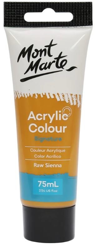 Mont Marte  akrylová barva,75ml, hnědá siena přírodní (Raw Sienna),tuba