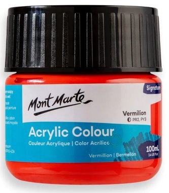 Mont Marte akrylová barva,100ml,  rumělka červená (Vermilion)