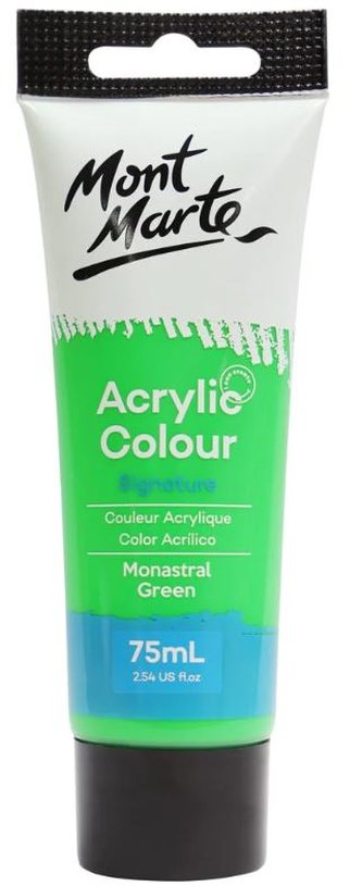 Mont Marte  akrylová barva,75ml, zelená (Monastral Green), tuba