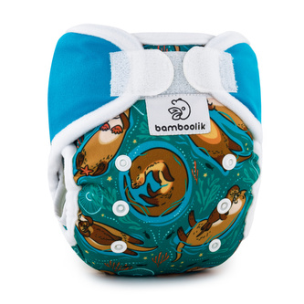 Bamboolik Novorozenecké | Svrchní kalhotky Barva: Zamilované vydry + Tyrkysová