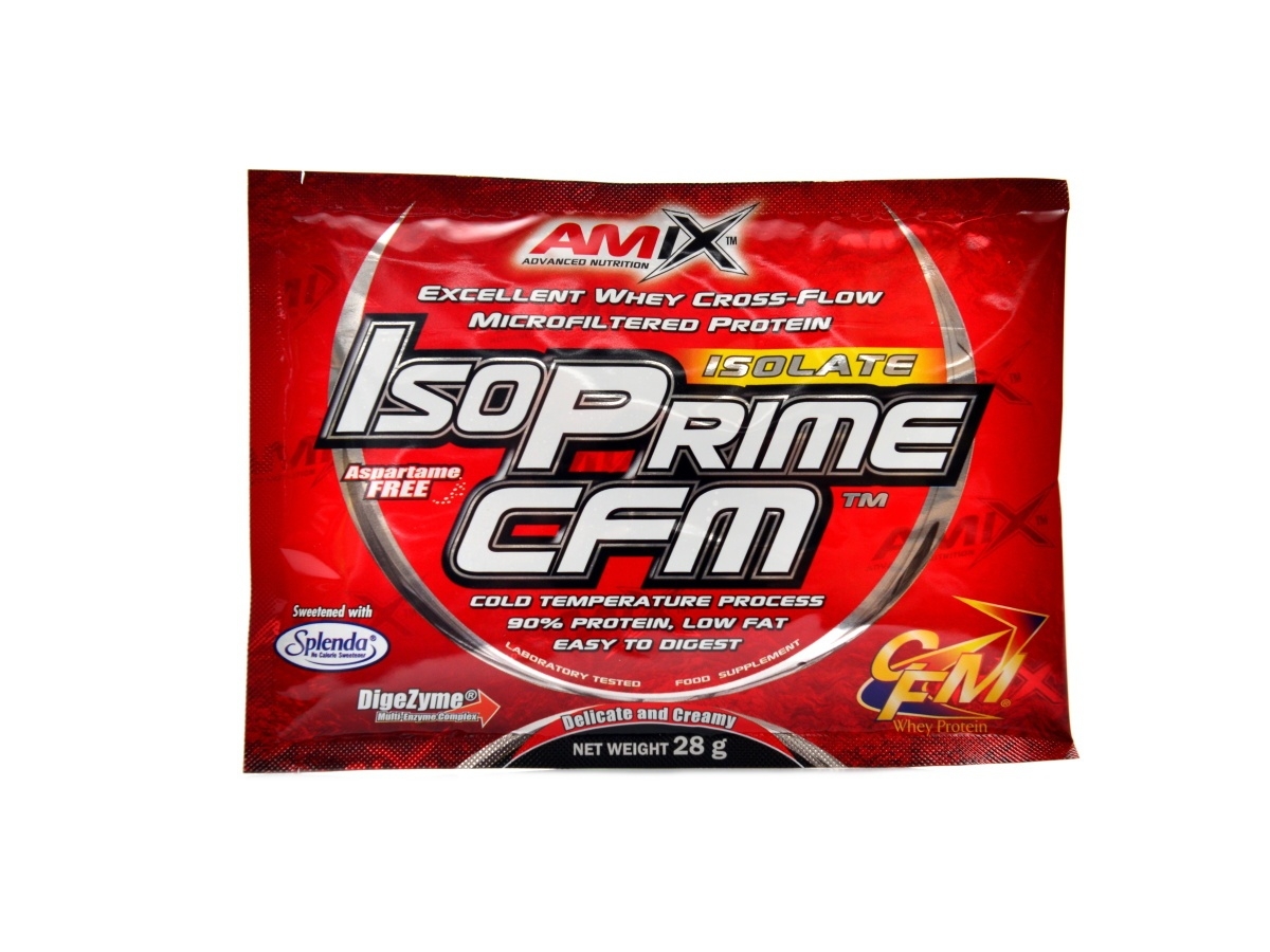 Amix - Isoprime CFM protein isolate 90 28 g - čokoláda-arašídy-karamel
