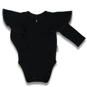 Kojenecké body s dlouhým rukávem Nicol Viki černé - velikost 80 (9-12m)