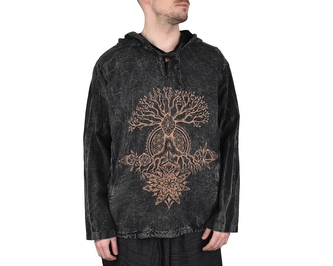Pánská mikina Strom života, černá