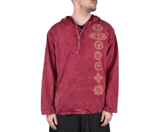 Pánská mikina Čakry, vínová světlá