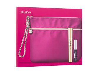 Pupa Vamp! řasenka Vamp! Forever 9 ml + fixační gel na obočí Eyebrow Fixing Gel 4 ml + kosmetická taštička