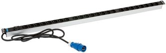 Rozvodný panel Triton vertikální 24x zásuvka podle ČSN, max 16A, 3x2,5mm, 2m kabel + zástrčka 16A IEC 60309 varistorová