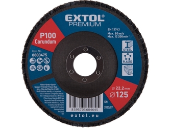 EXTOL PREMIUM kotouč lamelový šikmý korundový, O125mm, P100