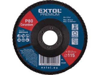 EXTOL PREMIUM kotouč lamelový šikmý korundový, O115mm, P80