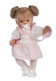 TYBER Anna blondýna v růžovobílém plačící panenka s dudlíkem, vel. 38 cm