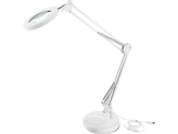 EXTOL LIGHT lampa stolní s lupou, USB napájení, bílá, 2400lm, 3 barvy světla, 5x zvětšení