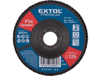 EXTOL PREMIUM kotouč lamelový šikmý korundový, O125mm, P36