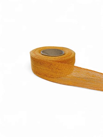 Stuha juta gáza 4 cm světle oranžová