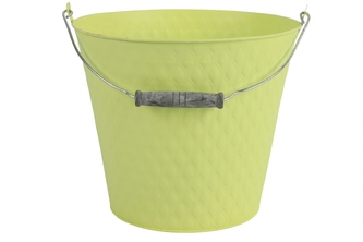 Plechový kyblík s uchem Sannah L žlutý 28x28x25 cm