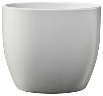 Keramický květináč Basel lesklý 14 cm světle šedý